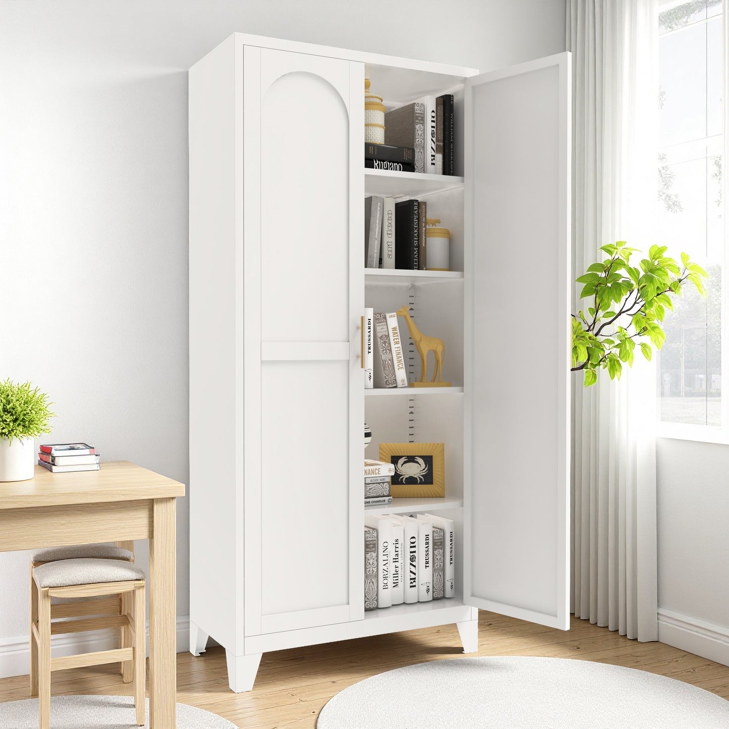 71 2 Shapely Doors Cabinet, Metal Storage Cabinet With And Adjustable