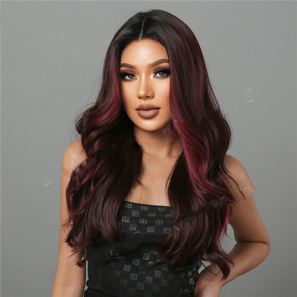 Long Curly Reddish Brown Silk Wig for Cosplay & Fashion