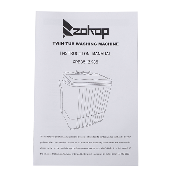 14.3lb Semi-Automatic Gray Washing Machine with Cover - Home Appliance