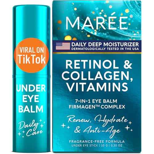 MAREE Under Eye Balm Stick with Retinol & Ceramide Complex - Facial Moisturizer for Dark Circles & Wrinkles - Under Eye Brightener Stick, Anti Wrinkle Hydrating Face Skincare