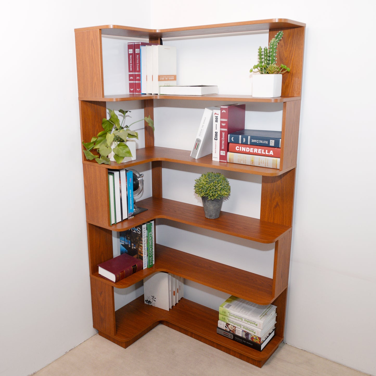 90cm 35.43 Extended Size 5-Tier Freestanding L-Shaped Corner