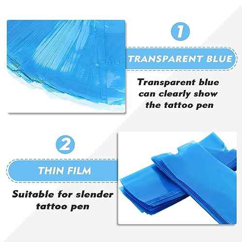 Pen Machine Covers with Grip Tapes - Rayyl 200pcs Tattoo Pen Covers and 4pcs Tattoo Grip Tape Tattoo Machine Bags Tattoo Pen Sleeves Combination Tattoo Supplies