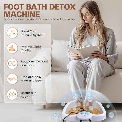 Ionic Foot Bath Detox Machine - Suitable for Home Use, Home Salon-Level Spa Detox Machine, Healthy Detoxification, with Foot Bath, Array * 2, Liner