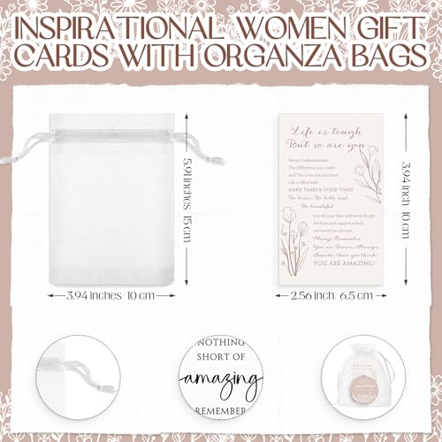 Wildflower Inspirational Gifts for Women Bulk Motivational Compact Mirror Makeup Purse Double Sided Folding Mirror Inspirational Gift Cards with Bag for Women(24 Set)