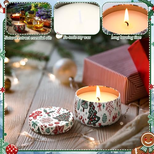 12sets/24pcs Christmas Bulk Gifts for Women 3.5oz Scented Candles & Hand Cream Lotion Set Christmas Stocking Stuffers Xmas Hand Cream Gift Relaxing Spa Set Travel Size Mini Lotion for Xmas Party Favor