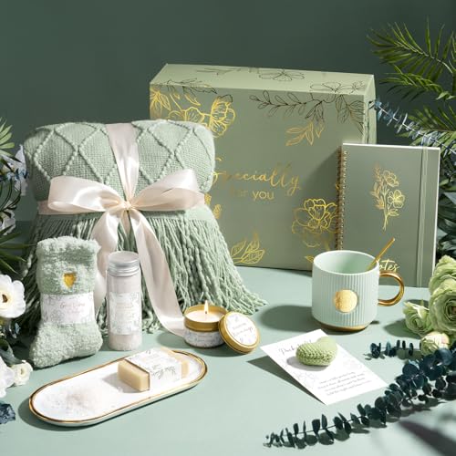 Self Care Gifts for Women Get Well Soon Gift Baskets, Unique Christmas Birthday Gifts for Women Spa Care Package, Sympathy Inspirational Thinking of You Gift Set for Mom Sister Friend Wife Girlfriend