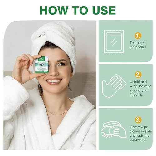 60 Pcs Tea Tree Oil Eyelid Cleansing Lash Wipes with Coconut, Hyaluronic Acid, Green Tea, Chamomile, Aloe Vera ? Itchy Stye Eyes Relief ? Individually Wrapped Makeup Remover Daily Cleanser (60 Count)