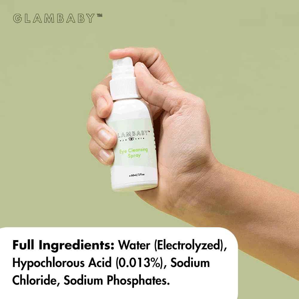 GlamBaby Eye Boogies Stye Eye Treatment | Sting-Free & Wipe-Free | Hypochlorous Eyelid Cleanser & Pink Eye Drops | Provides Allergy Conjunctivitis & Blepharitis Relief | Baby Eye Drops Spray (2 Pack)