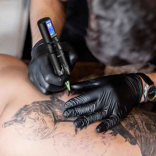 Tattoo Gun,Solong Complete Tattoo Kit with Powerful Battery, 7 Stroke Lengths, Cartridge Needles and Color Wallpaper Guide Wireless Tattoo Gun Kit for Beginners SL-TKE200A-1-USA