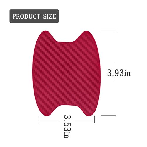 Blilo 8PCS Car Door Handle Sticker, Carbon Fiber Anti-Scratches, Universal Fit, Wine Red