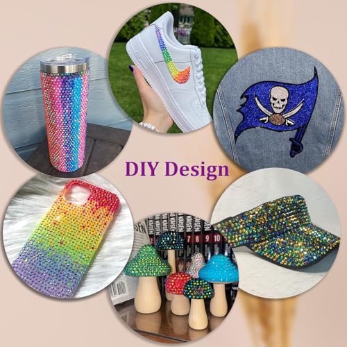 32000Pcs Resin Rhinestones with Tweezers for Bedazzling, Multicolor 3mm Crystal with 3Pcs 10ml B7000 Jewelry Glue for Bedazzled Nail Art Crafting Makeup