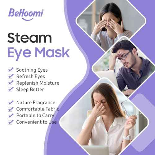 Steam Eye Mask, 10 Packs Heated Eye Mask, Self Heating Disposable SPA Warm Compress for Eyes Sleep Mask, Soothing Moist Heat Eye Masks, Travel Essentials & Relaxation Gifts (Lavender Scent)