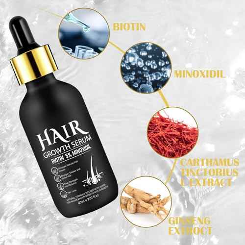 5% Minoxidil for Men Hair & Beard, Minoxidil for Women Hair Growth Oil, Topical Hair Regrowth Treatments Beats Hair Loss, Revitalizes Hair Follicle, 2 Oz 1 Month Supply