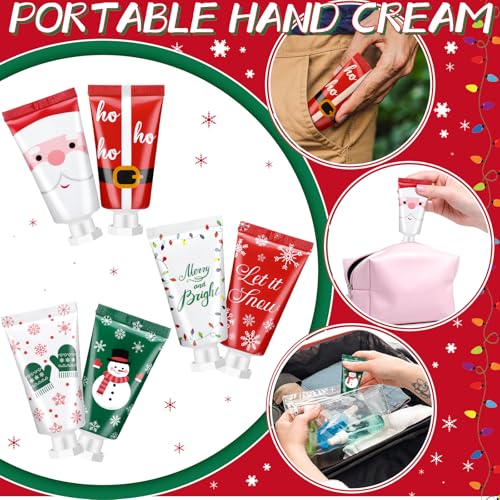 96 Pieces Christmas Hand Cream Gift Set Mini Travel Size Lotion Bulk Beauty Advent Calendar 2024 Holiday Stocking Stuffers for Women Mom Cowrkers Dry Cracked Hands, 30 ml, 6 Natural Plant Fragrances