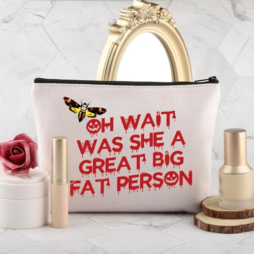 PLITI Silence Lambs Movie Gift Hannibal Lecter Fan Gift Oh Wait Was She A Great Big Fat Person Death Head Moth Makeup Bag (Big Fat Bag)