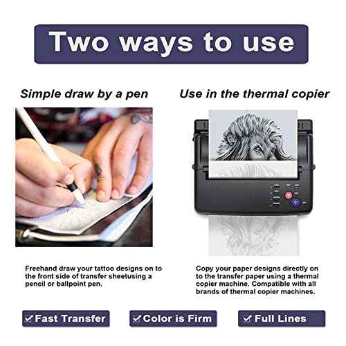 Tattoo Practice Skins with Transfer Paper - 30Pcs Tattoo Fake Skin and Stencil Paper Kit Including 10Pcs Blank Tattoo Skin Practice 8¡¿6in and 20Pcs Thermal Stencil Transfer Paper A4 Size 4 Layers