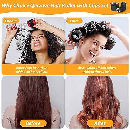 39PCS Self Grip Curlers 3 Sizes - Black 2.5in, 1.9in, 1.4in Rollers with Duckbill Clips for Long, Medium, Short, Thick, Fine Hair Volume and Bangs (Black)