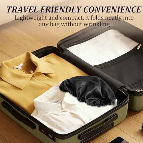 2 in 1 Wrap Cap Bonnet ? Adjustable Hair Wrap Net & Scarf for Silk Press, Extra Long Hair Bonnet Wrap Cap for Curly & Braided Black