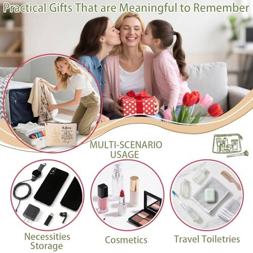Mom Birthday Gifts for Moms Makeup Bag, Mom Birthday Gifts From Daughter for Mama, Mother in Law, Gift for Moms Who Has Everything, Mothers Day, Christmas Gift for Mom, Travel Cosmetic Bag