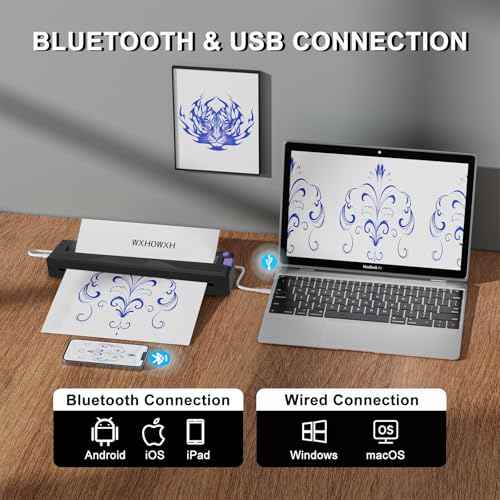 2026 New Tattoo Stencil Printer for Tattoo Artists&Beginners,300 DPI Tattoo Machine with Tattoo Transfer Paper,Portable Wireless Bluetooth Printer Compatible with Phone&PC