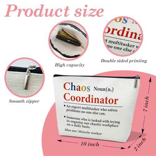 Chaos Coordinator Gifts for Boss Female Teachers Assistant Coworkers - Thank You Gifts for Coworkers Cosmetic Bag