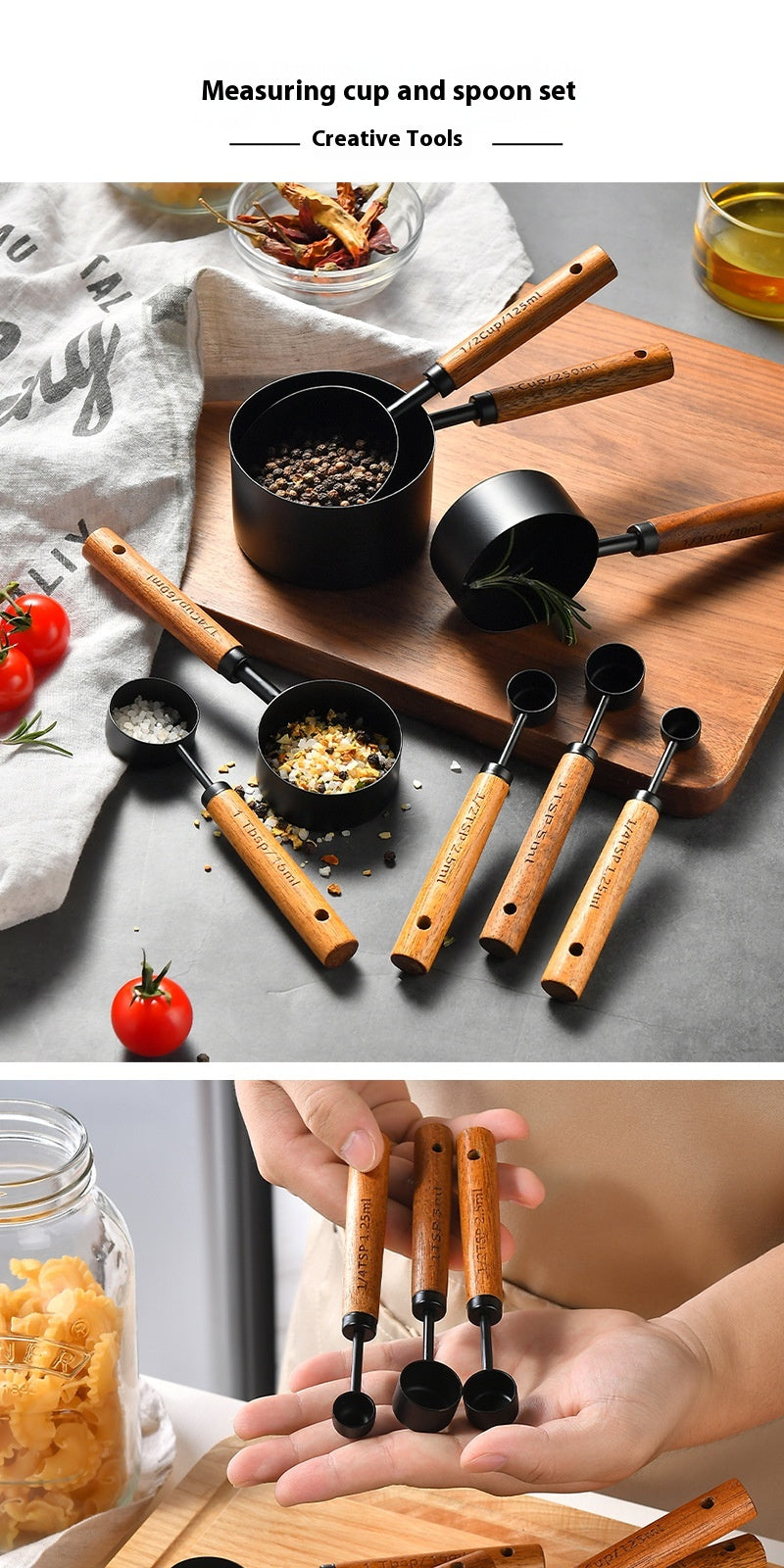 Stainless Steel Measuring Cups & Spoons Set - Kitchen Baking Tools