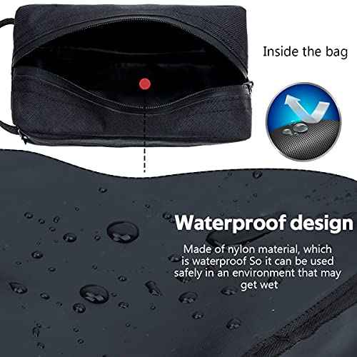 Travel Toiletry Bag for Women and Men, Water-resistant Shaving Bag for Toiletries Accessories, Foldable Storage Bags with Divider and Handle for Cosmetics Toiletries Brushes Tools