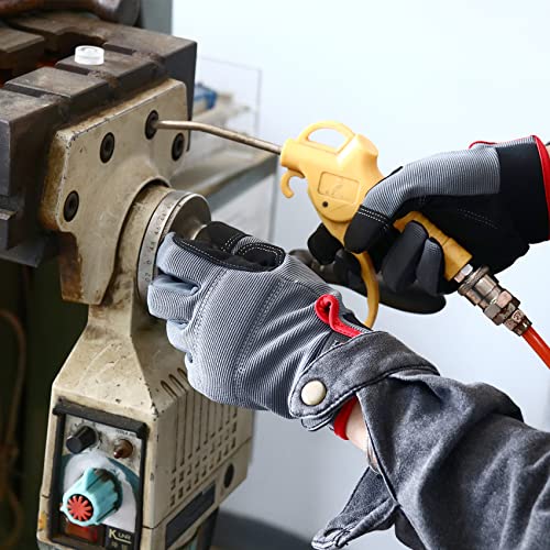 HANDLANDY Work Gloves with Grip, Safety Mechanics Gloves for Men, Touchscreen Multi-Purpose Use Tactical Gloves