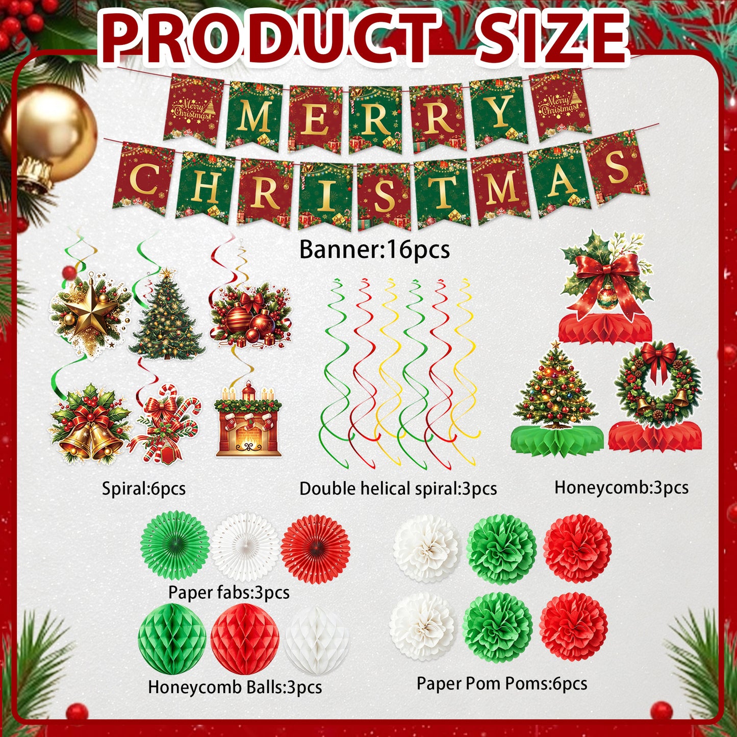 Christmas Party Decor Set Festive Holiday Celebration Decorations
