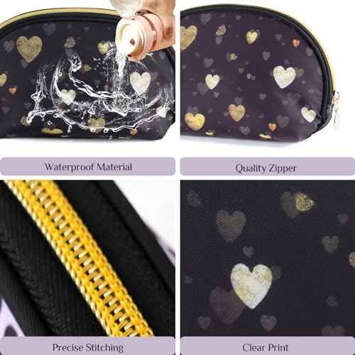 Cosmetic Bag, Small Travel Makeup Bag£¬ Zipper Pouch Cute Gifts for women£¬ Makeup Organizer, Wrinkle Resistant Leopard Print Travel Pouch (Heart)