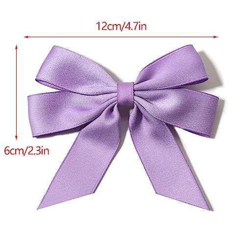 Furling Pompoms Cute Hair Bow Clip with Tail, Ribbon, Hot Pink, 2pcs - Party Hair Accessories for Women