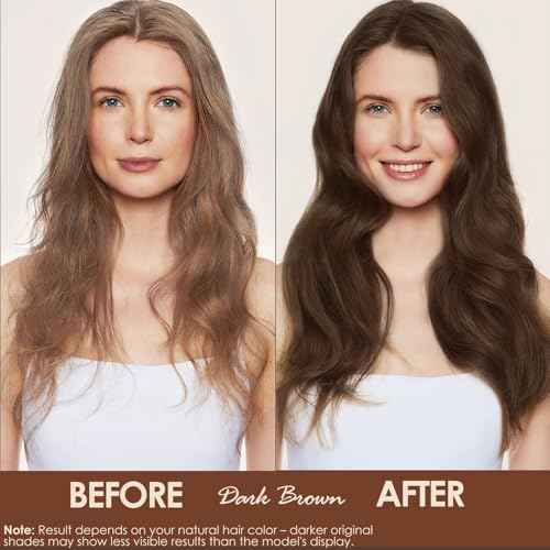 Hair Dye Shampoo 3 in 1, Herbal Hair Color Shampoo for Gray Coverage, Long-Lasting Natural & Vibrant Shades for Women & Men, Easy At-Home Application 16.9 Fl Oz (Dark Brown)