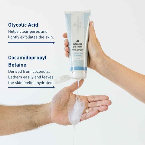 Dermatologist's Choice pH Balanced Cleanser with AHA Glycolic Acid For Face and Body, Fragrance-Free Gentle Face Wash, Body Wash, and Makeup Remover