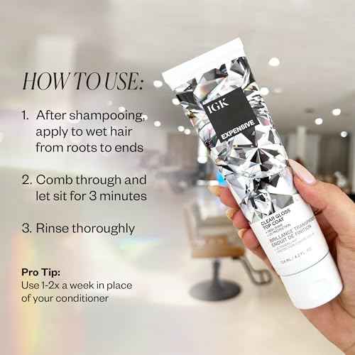 IGK - EXPENSIVE - Clear Hair Gloss Treatment ? Shine-Boosting Top Coat for Glass Hair ? Hair Treatment for Smooth, Polished Finish ? Clear Gloss for Hair Sheen and Silkiness - Cruelty Free 4.2oz