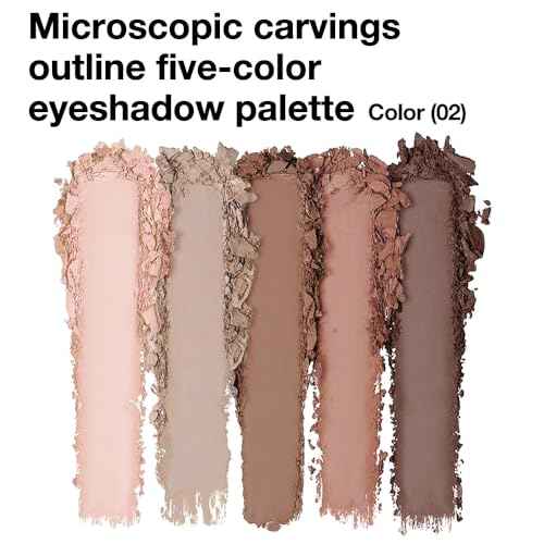 Warm Neutral Rose Brown Eyeshadow Palette ? 5 Matte Shades, Soft Pink to Chocolate, Velvety Finish, Natural Everyday to Romantic Eye Looks, Blendable & Travel-Friendly Makeup for Brown Eyes 02#