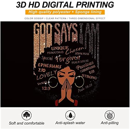 African American Makeup Bag for Purse God Says You are Unique Special Lovely Chosen Forgiven Afro Black Cosmetic Bags Inspirational Gift