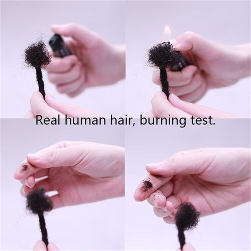 6 Inch 0.4cm Thickness Dreadlock Extensions Human Hair 60 Strands Locs Extensions Real Human Hair, Natural Black for Women Men Kids Full Handmade Permanent Locs Can Be Dyed and Bleached