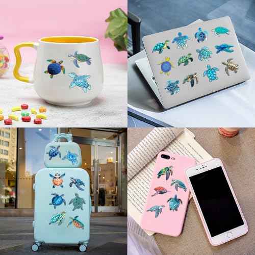 Sea Turtle Temporary Tattoos 8 Sheets 96PCS Ocean Party Decorations Supplies Favors Under Sea Theme Birthday Cute Stickers Christmas Gifts for Boys Girls Class School Prizes Carnival