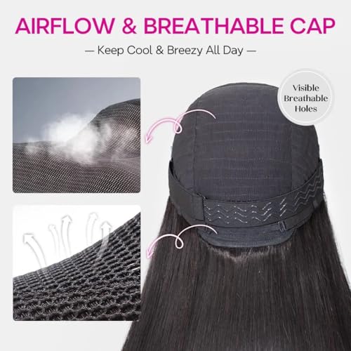 mscoco Bob Wig Human Hair 6¡¿5 Natural Black Body Wave Lace Front Wigs Human Hair Pre-bleached knots Glueless Bob Wig Human Hair Glueless Wigs Human Hair for Black Women