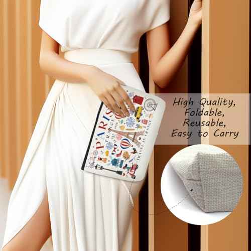 4pcs Funny Paris Travel Gifts for Women Makeup Bag France Paris Lovers Gift Birthday Mothers Day Christmas Cosmetic Bag Toiletry Bags Travel Essentials Friendship Gifts for Girls Friend Travelers