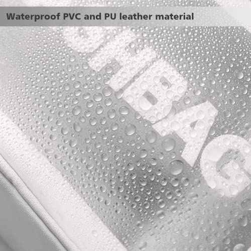 Travel Toiletry Bag for Women and Men, Matte Translucent Toiletry Bag with Handy Handle, Makeup Cosmetic Organizer Bag for Travel Toiletries Accessories (White)