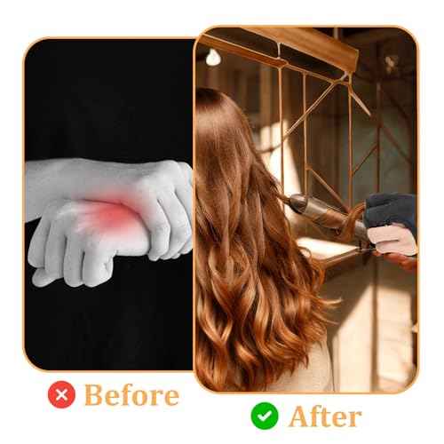 2 Pcs Heat Resistant Gloves for Hair Styling, Three-Finger Professional Curling Iron Barber Glove, Reusable Hair Dye Heat Protector Gloves, Proof Sublimation for Curling Wand Flat Iron Hot-Air Brush