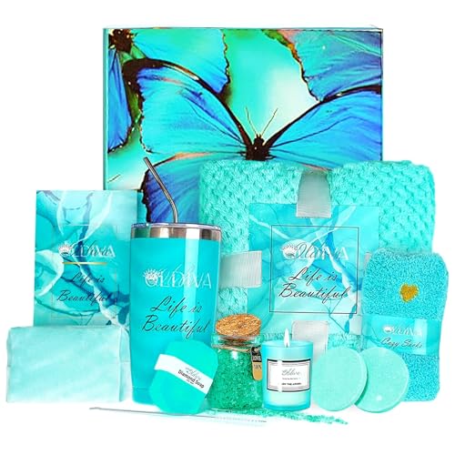 11 Pcs Spa Gift Basket for Women ? Luxury Bath Set with Shower Steamers, Water Tumbler, Fuzzy Socks & More ? Relaxing Pamper Kit for Birthday, Mother¡¯s Day & Self Care Gifts
