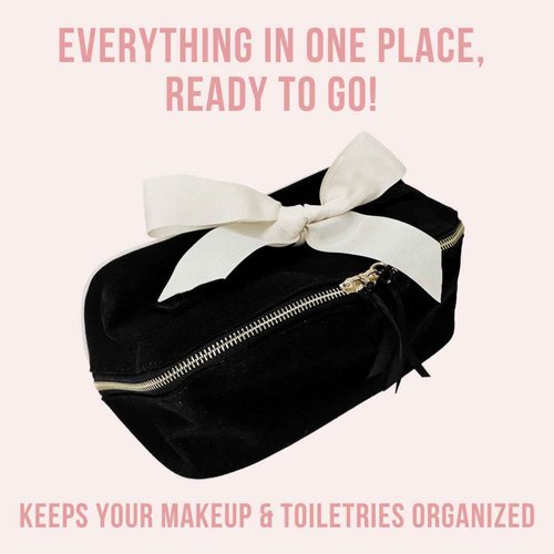 Bag-all Makeup Bag for Women | Cosmetic Bag Organizer for Girls | Makeup Pouch for Traveling | Toiletry Bags for Women | Make Up Travel Pouches | Black