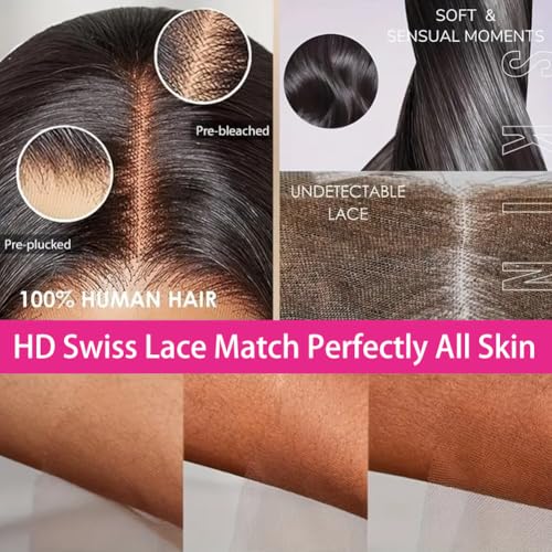 13x6 Pre Plucked Lace Frontal Body Wave Wig, Human Hair, 28 Inch, 210% Density, HD Lace, Glueless, Wear and Go