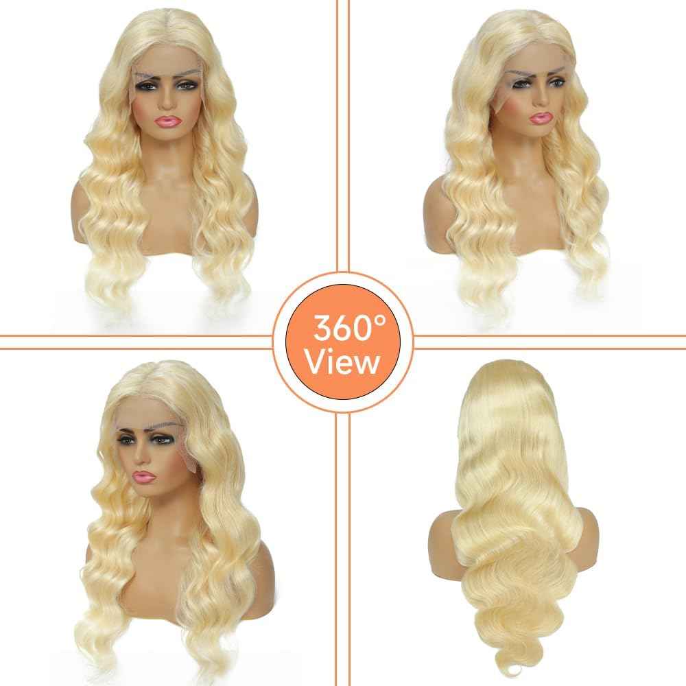 30 Inch 613 13x6 Lace Front Wig Human Hair 200 Density Blonde Body Wave Lace Front Wigs Human Hair Pre Plucked Blonde Wig Human Hair 613 HD Lace Frontal Wigs Human hair