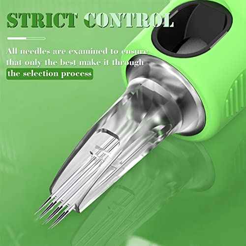 INKin Kelly Finger Ledge Tattoo Cartridge Needles 5RL Round Liner #10 Bugpin L-Taper 16Pcs With Membrane for Rotary Tattoo Machine Pen Supplies (1005RL)