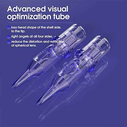 Mast Tattoo Needles Assorted 50Pcs Tattoo Cartridge Needles Round Liner #10 Mixed Sizes 1RL 3RL 5RL 7RL 9RL Disposable Membrane for Tattoo Gun