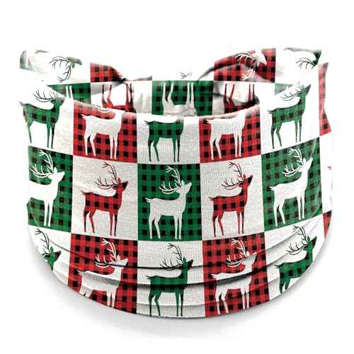 4Pcs Christmas Headbands for Women - Snowflake Plaid Holiday Hair Bands, Festive Gift Hair Accessories (Plaid)