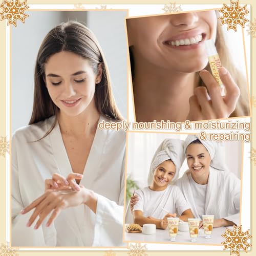 192 Pcs Christmas Hand Cream and Lip Balm Gifts 48 Sets Milk and Cookies Winter Christmas Party Favors Xmas Bridal Baby Shower Gifts Hand Lotion and Lip Balm for Guest Wedding Party Supplies